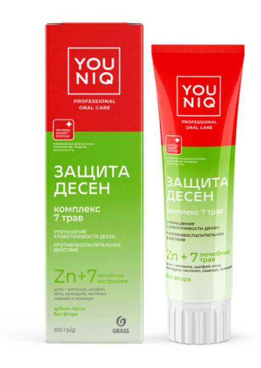 YOUNIQ зубная паста 100гр Защита десен - Grass фото 2