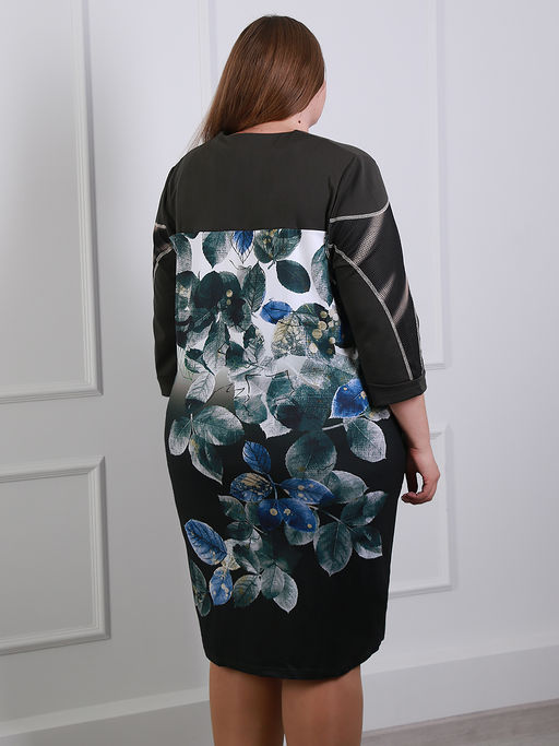 Платье с цветочным принтом спереди и сзади - Almond фото 5