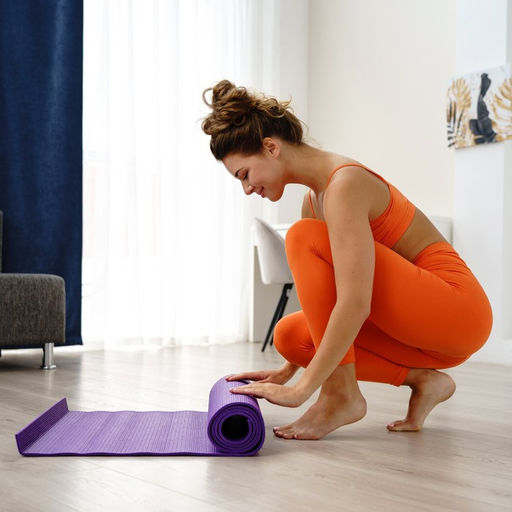 Коврик для йоги Sangh, 173х61х0,6 см, цвет фиолетовый  фото 3