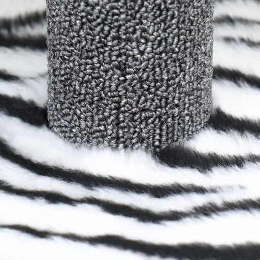 Домик для кошек с когтеточкой, квадратный, 3х-этажный, 35 х 45 х 75см, ковролин, зебра - Пижон фото 14