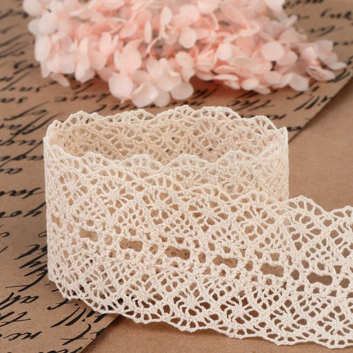 Кружево вязаное, 45 мм, 10±1 м, бежевое