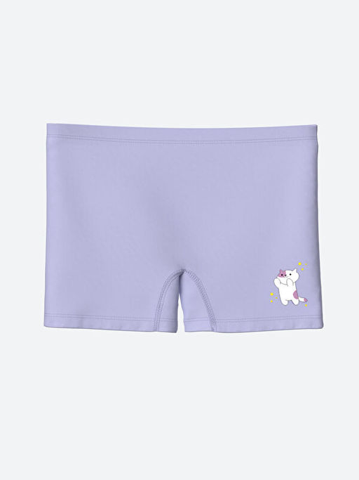 Bask?l? Beli Lastikli K?z ?ocuk Boxer