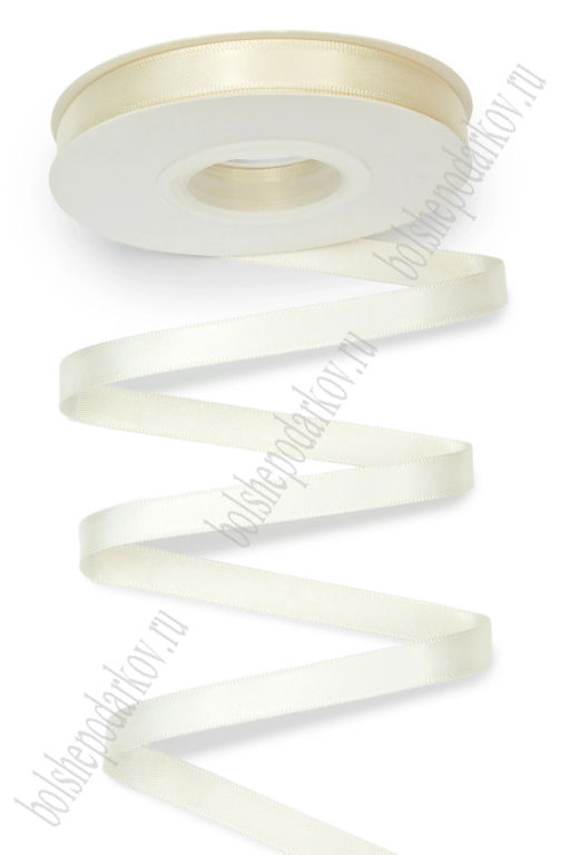 Лента атласная двусторонняя 1 см*25 ярд (SF-7881) бежевый №0004