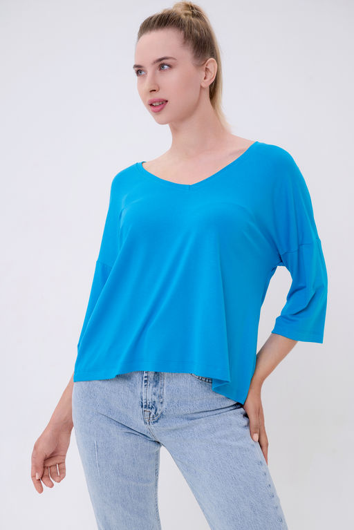 Футболка женская из вискозы Марина бирюза - Амадэль фото 4
