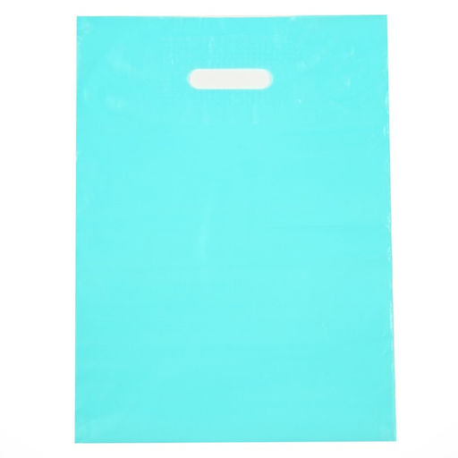 Цена за 50 шт. Пакет полиэтиленовый с вырубной ручкой, Бирюзовый 30-40 См, 50 мкм