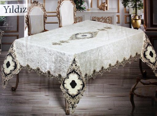 Скатерть EFOR YILDIZ 160*220 кремовый  фото 3