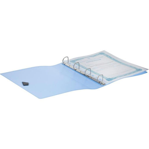 Папка на 4-х кольцах А4, Calligrata, Breeze, 40 мм, на резинке, небесный