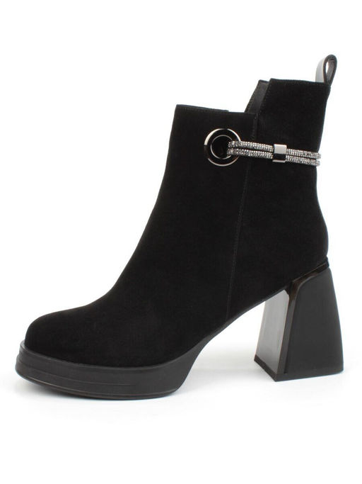 04-M3-837 BLACK Ботильоны зимние женские (натуральная замша, натуральный мех)