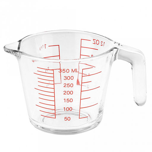 Кружка стеклянная мерная Best 350мл, д10,3см, h9,2см, длина 15см, 3 блока с делениями, прозрачный, в коробке (Китай)