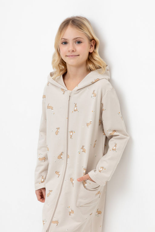 К 5764-1/бежевый,кролики и цветы халат дет - Crockid фото 13