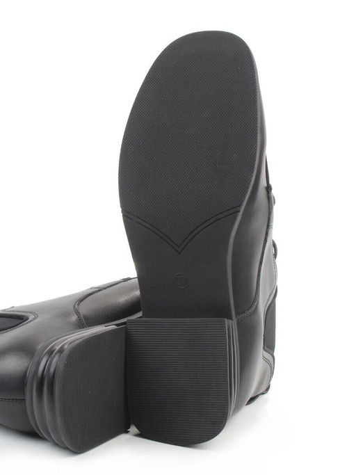 01-M43-23 BLACK Ботинки демисезонные женские (натуральная кожа, байка)