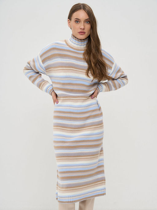 Платье женское 9242-92036. 397/2301126/6500205/2300766/ 2201313 тёпл.серо-коричн./роз.антик/графит/вечерн.вереск/роз.жемчуг - Vay фото 3