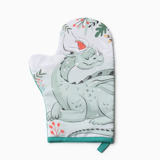 Варежка-прихватка Доляна Сказочный дракон 20х28 см, 35% хл, 65% пэ, ватин 250 г/м2  фото 2