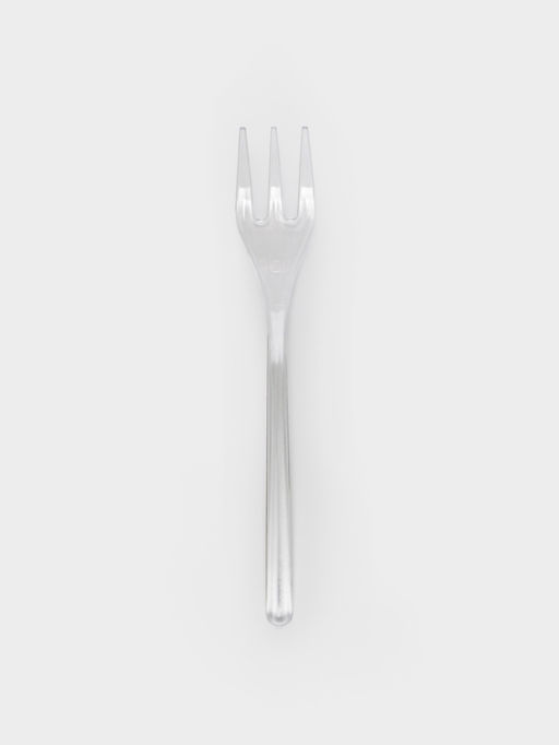Цена за 30 шт. Вилка одноразовая для фуршета, набор 50 шт., 10 см, пластик, прозрачная