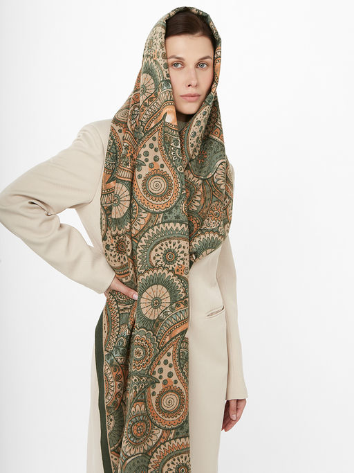 в составе ШЕРСТЬ и КАШЕМИР Большой, мягкий, теплый двусторонний палантин - Tantino фото 7