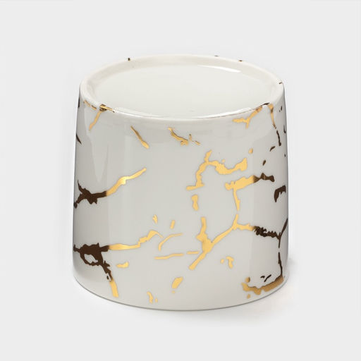 Банки с ложками на деревянной подставке Эстет. Gold, набор 3 шт.: 300 мл, керамика, белые - Simaland фото 12