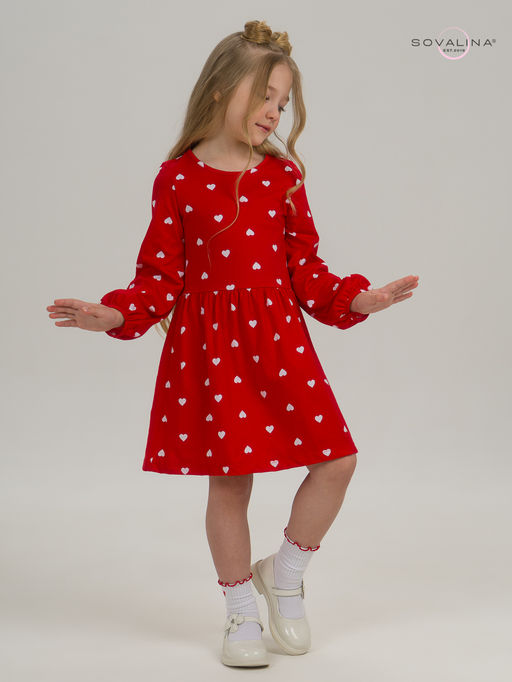 Платье Моана белые сердца на красном - Sovalina фото 11