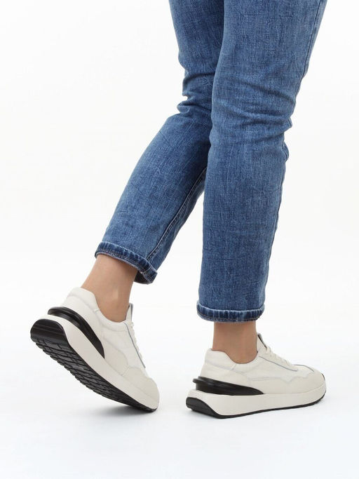 03-YH257-2 LT. BEIGE Кроссовки женские (натуральная кожа, текстиль)