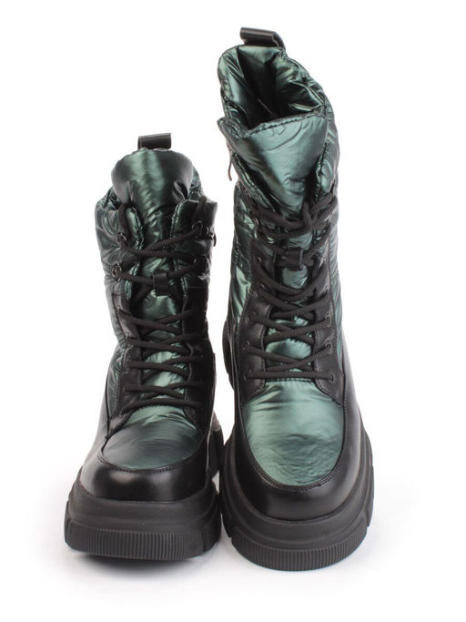 02-FAR137-3Z GREEN/BLACK Дутики женские (искусственная кожа, плащевая ткань, шерсть) - Фабричный китай фото 11