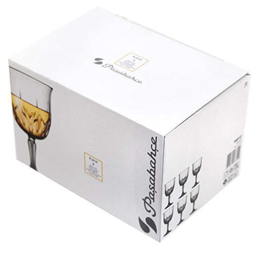 "Карат Супериор (Karat)" Бокал стеклянный 270мл, д8см, h16см, для вина, набор 6шт, цветная коробка, Pasabahce (Россия)