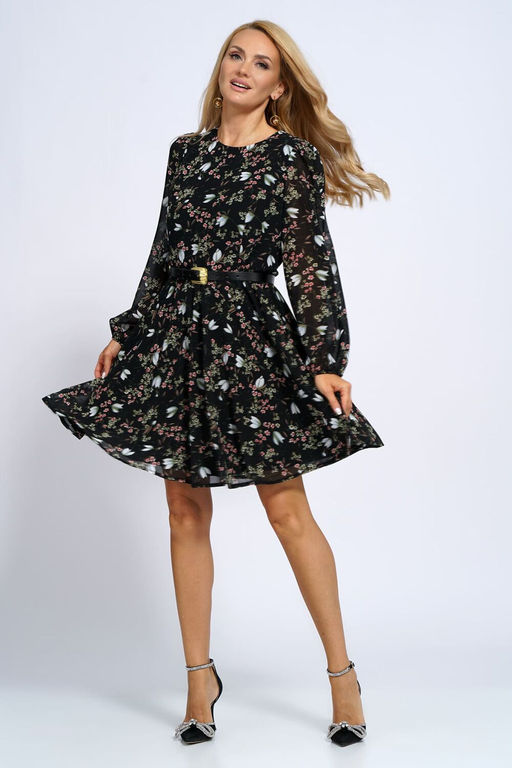 Платье ALANI 2169 черный+цветы - Alani collection фото 3