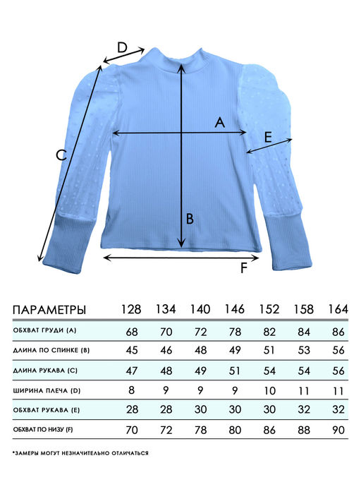 Блузка для девочек - Синий мир фото 3