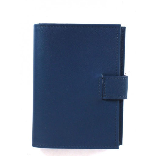 Обложка для авто+паспорт-Croco-ВП-1022 с хляст, двойн стенка, натуральная кожа синий бергамо (47) 264817  фото 2