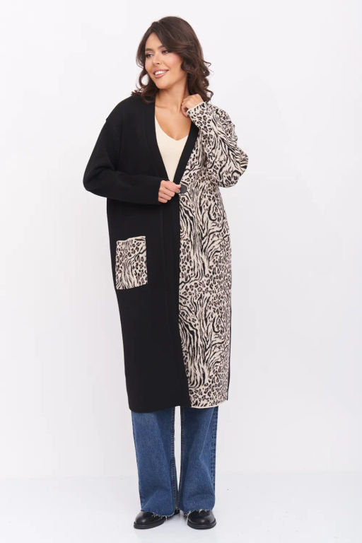 БЕЛАРУСЬ Кардиган Д 3272/черно-бежевый