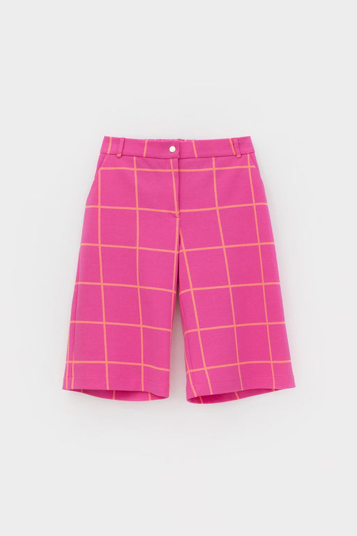 VERY NEAT _ ЕВТ 4107/неоново-розовый,клетка шорты жен  фото 5