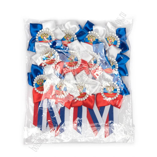 Брошь 9 мая из ленты триколор (12 шт) SF-8144, №1 - Больше подарков фото 2