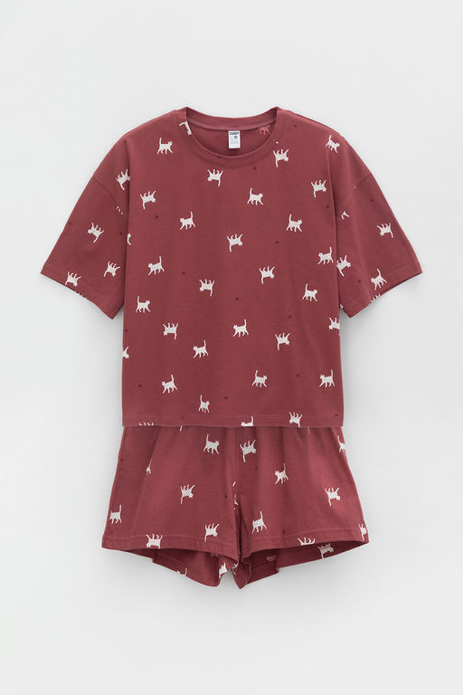 Crockid _ КБ 2821/шоколадный десерт,кошечки пижама для дев