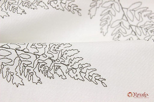 Плательный хлопок Папоротник цв.белый, ш.1.42м, хлопок-100%, 115гр/м.кв - Купава фото 4