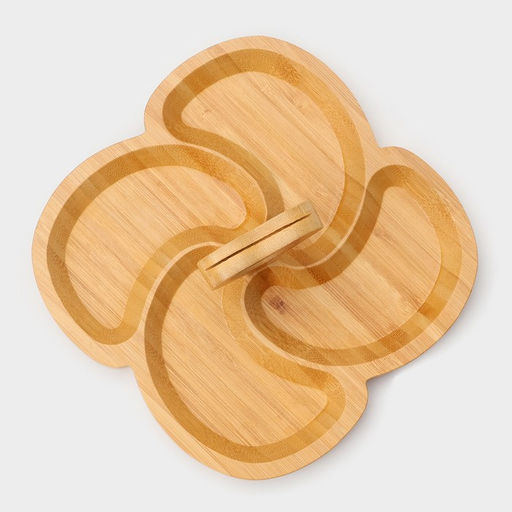 Менажница Доляна «Вертиго», 19.5×19.5 см, 4 секции, бамбук