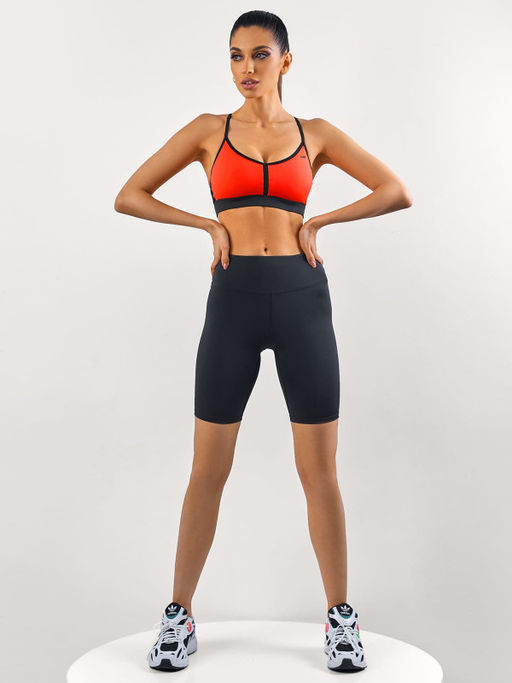 Черные эластичные велосипедки с плоскими швами на высокой посадке - NEVERLATE фото 3