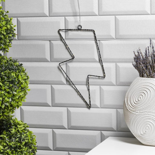 Светодиодная фигура «Молния» 16×29 см, металл, батарейки ААх2 (не в комплекте), свечение тёплое белое