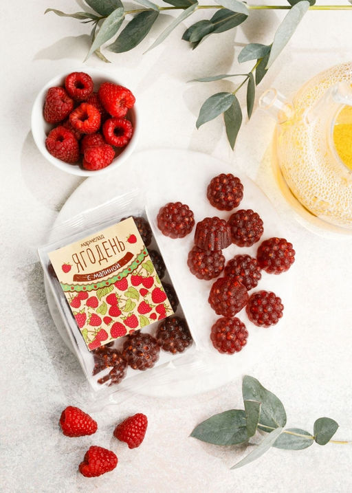 Мармелад Ягодень малиновый, 165 г - Сибирский кедр фото 2