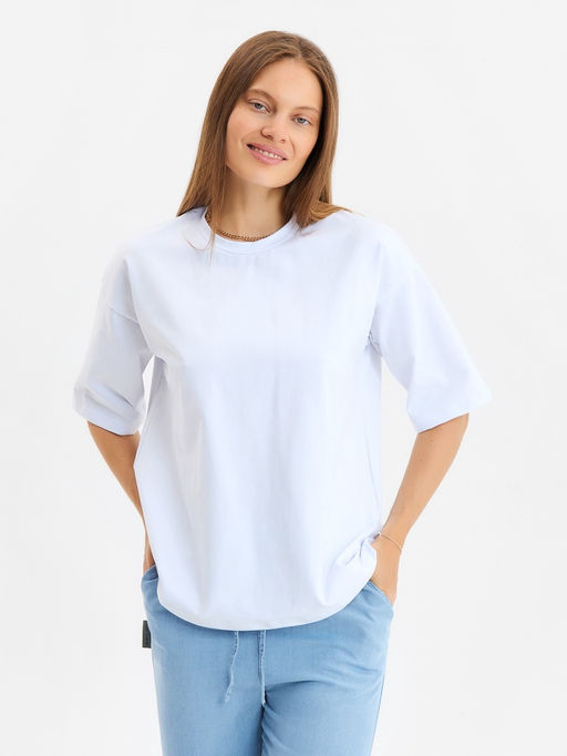 Футболка женская MINAKU: Casual Collection, белая, размер 46