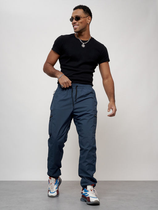 Брюки утепленный мужской зимние спортивные синего цвета 21135S - Colannia фото 9