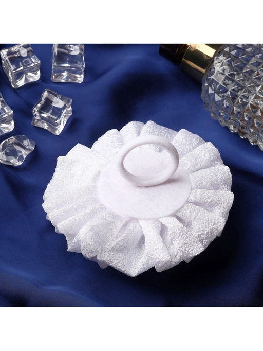 Цена за 6 шт. Бант для волос на резинке «Школьница», волнушка классика, d=11 см, белый