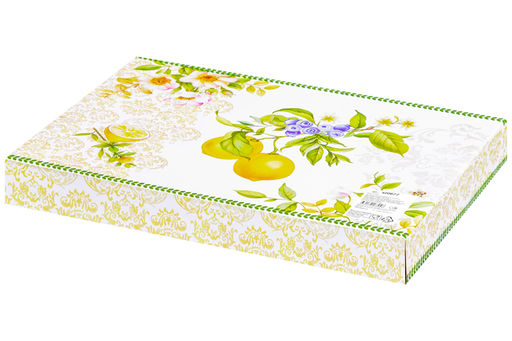 Блюдо д/шашлыка 28*21*2,3 см  Лимоны с соусницей NEW BONE CHINA - Elan gallery фото 6