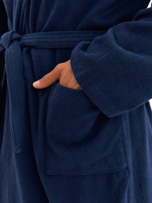 Халат мужской «Экономь и Я», размер 52-54, хлопок 100%, тёмно-синий