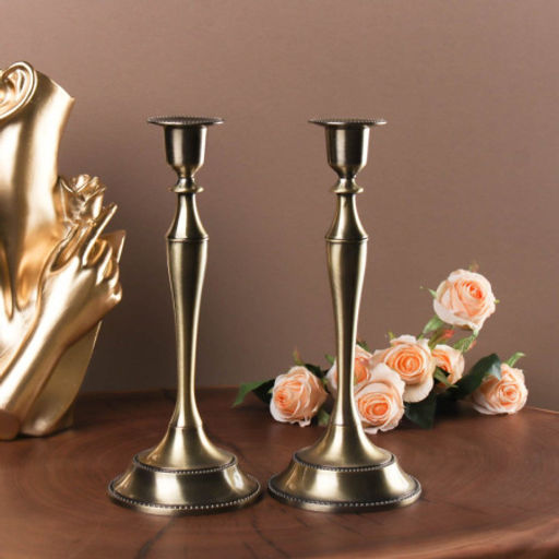 Подсвечник 2 штуки набор бронза 25 см / 6301S /уп 30/ - Галеонтрейд фото 2