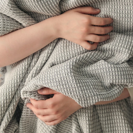 Плед с бахромой «Этель» Waffle, 130×180 см, серый