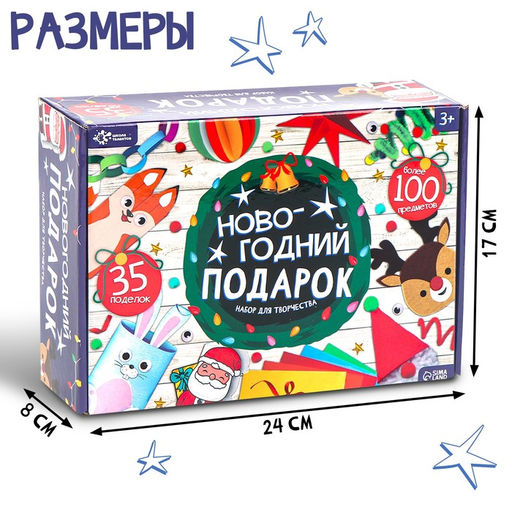 Новогодний подарок Поделки, набор для творчества, 35 поделок