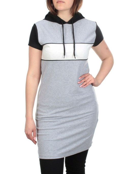 11793 GRAY Туника спортивная женская (100% хлопок) - Фабричный китай фото 6