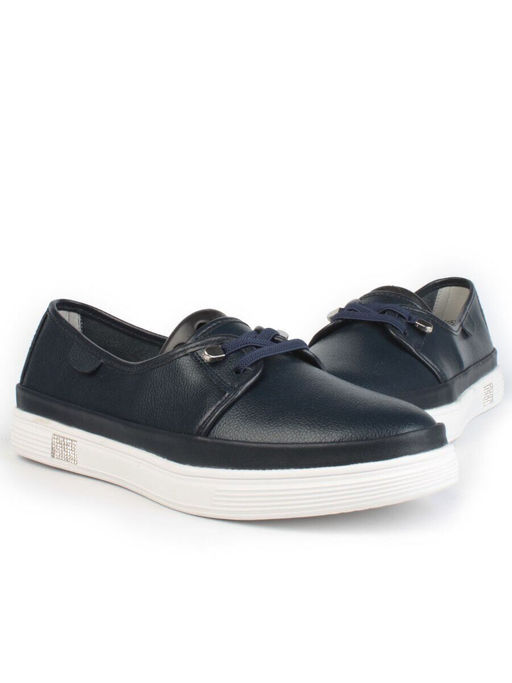 03-A5657-1 DK. BLUE Полуботинки женские (натуральная кожа)