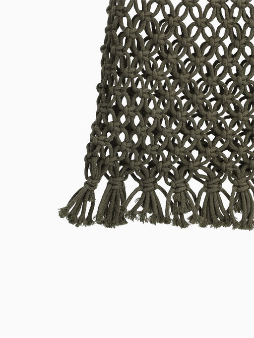 Сумка пляжная, плетёная, клетка 3.5 см, зелёная