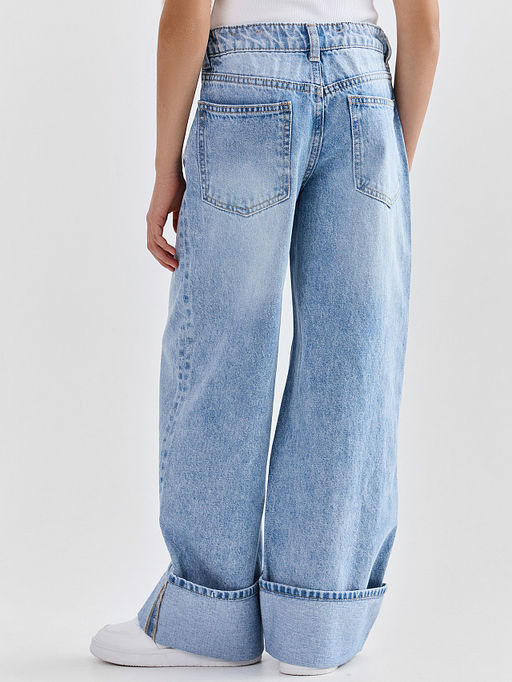 Джинсы для девочек широкие голубые - Mark formelle фото 7