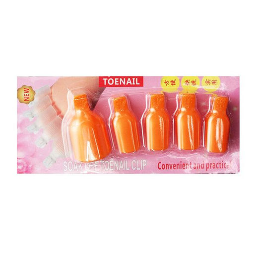 Nail Art Зажим-прищепка педикюрная для снятия искусственных покрытий, оранжевый  фото 2