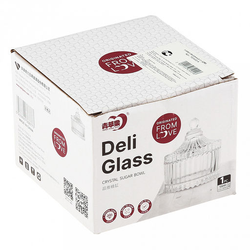 Икорница стеклянная Плиссе 260мл, д10,5см, h5см, стеклянная крышка, общая h12см, в коробке, Дели Гласс (Deli Glass)(Китай) - Домашняя мода фото 5